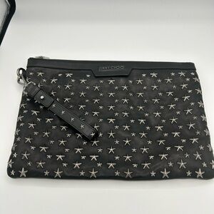 Jimmy Choo Black Star-Studded Clutch